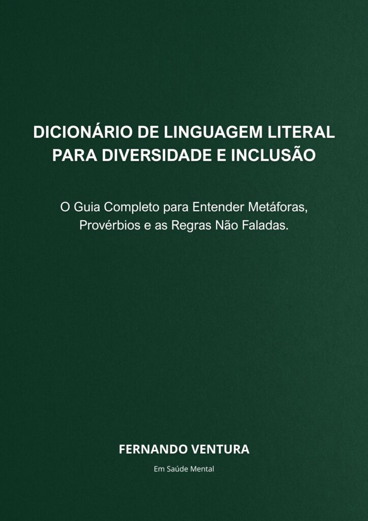 Capa do dicionário de linguagem literal, na cor verde escuro e título branco.